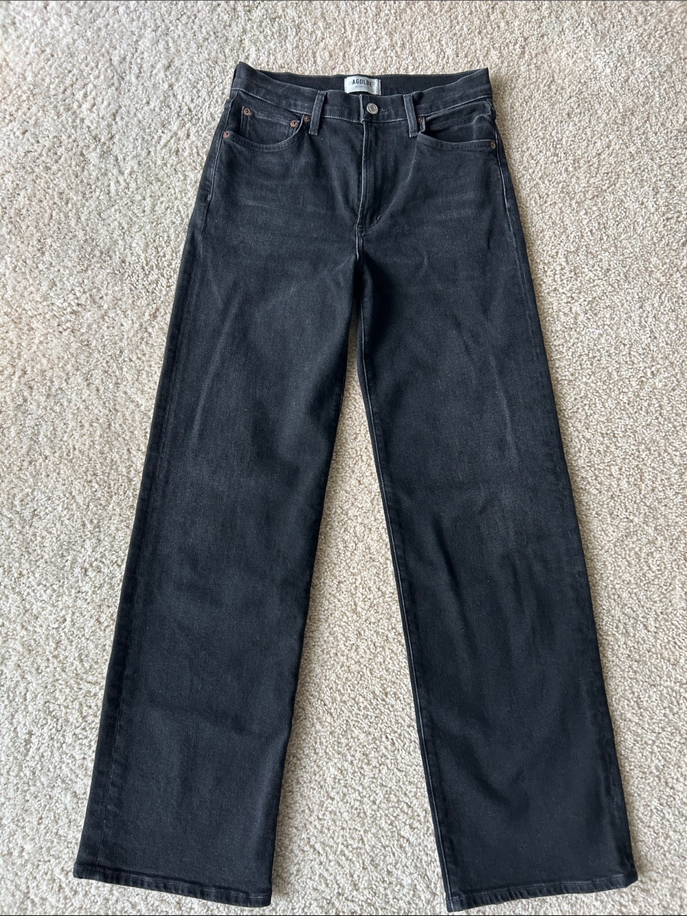 Agolde Black Women's Straight Leg Jeans